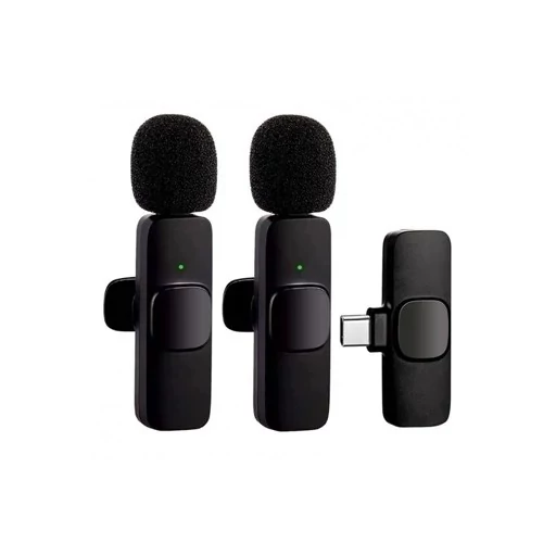 میکروفن یقه ای بی سیم مدل K9 Dual Type-C بسته 2 عددی