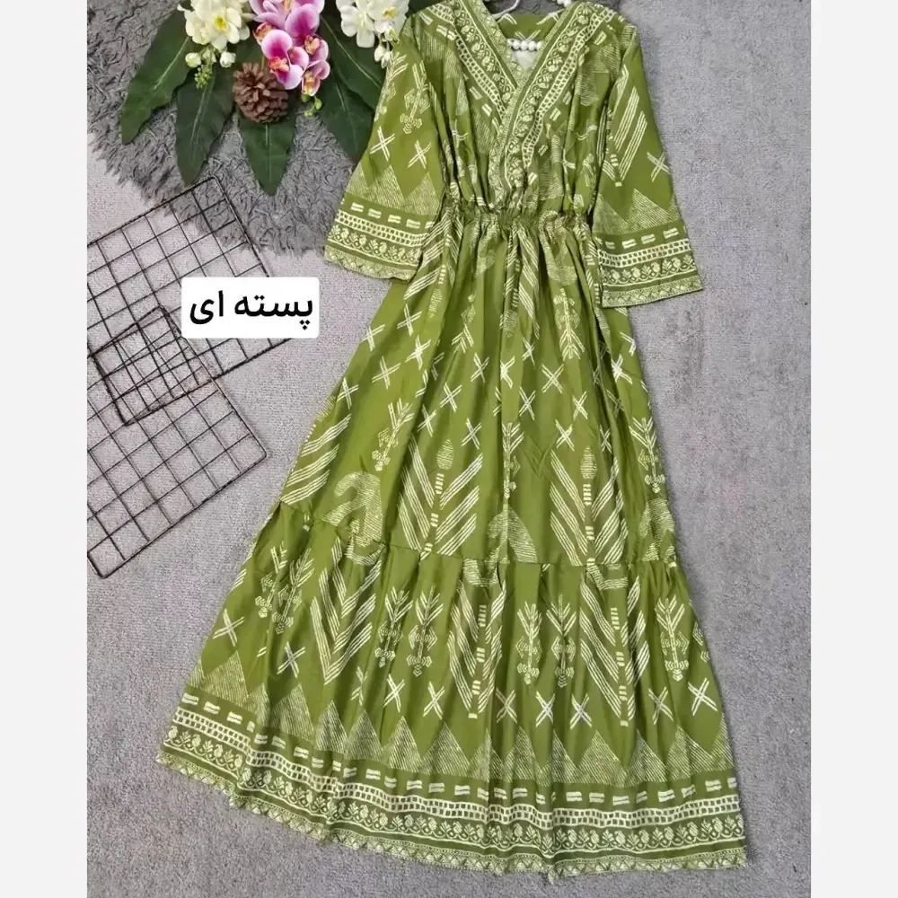 پیراهن ساحلی زنانه طرح سنتی جنس الیزه فری سایز 38 تا 46