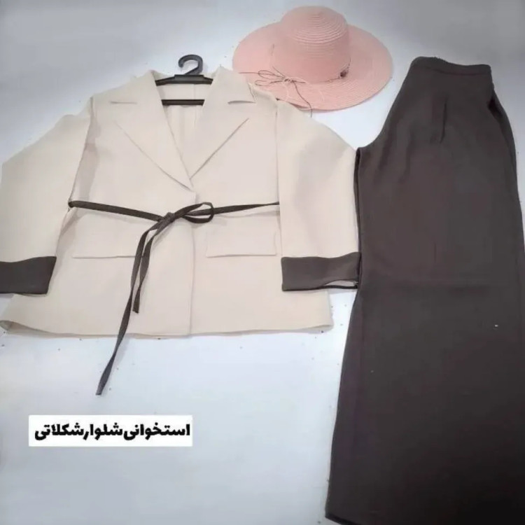 ست و شلوار زنانه مدل طنین جنس مازراتی سایز فری سایه تا 46