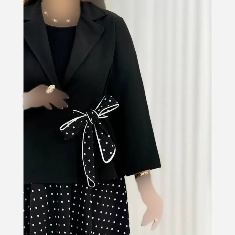 ست کت دامن دایان کرپ مازراتی و بوگاتی فری سایز مشکی