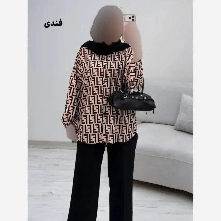شومیز طرحدار چیچک کرپ الیزه چاپی فری سایز 38 تا 46 قد 135 قداستین 45 دوربازو 40 دورسینه 110 کمربنددار