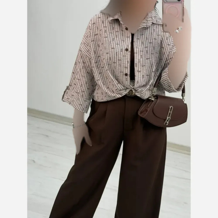 شومیز طرح دار الهام پنبه زارا شاین دار فری سایز 38 تا 46