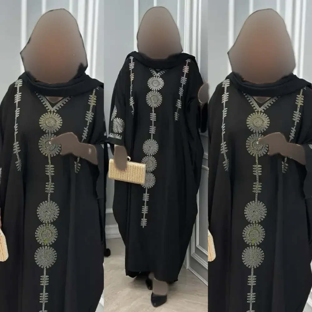 عبا خلیجی مشکی جنس الیزه فری سایز 38 تا 52 قد 125 سانت