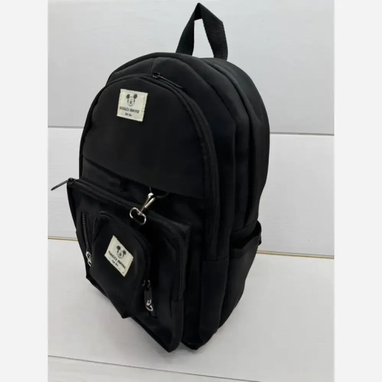 کوله پشتی زرین دیبا ضد آب با کیفیت عالی و سه زیپ و جای قمقمه اندازه 40*28 سانت مشکی کرم و تمام مشکی