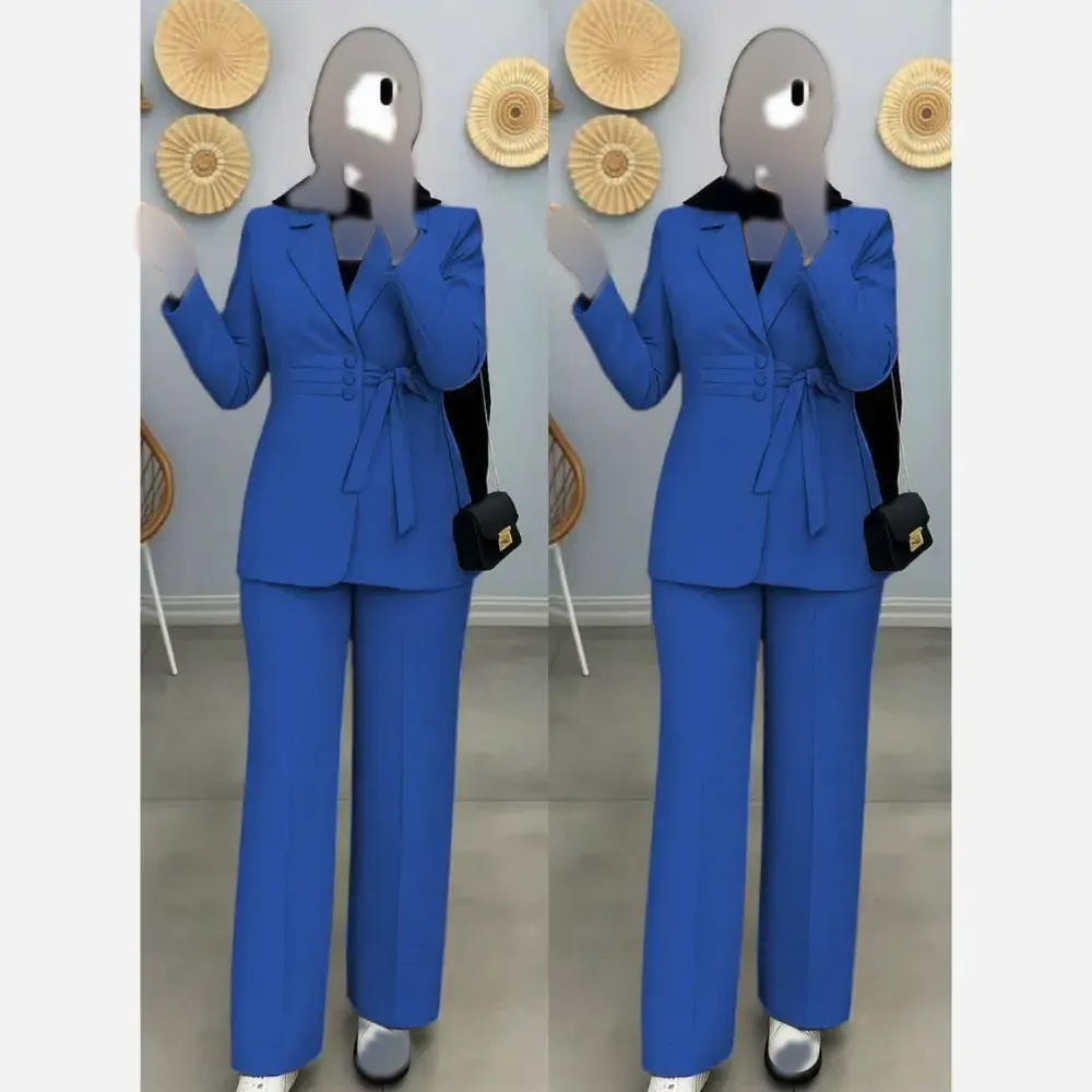 کت و شلوار ماهان مازراتی توئیت تک رنگ آبی کاربنی سایز 1 و 2