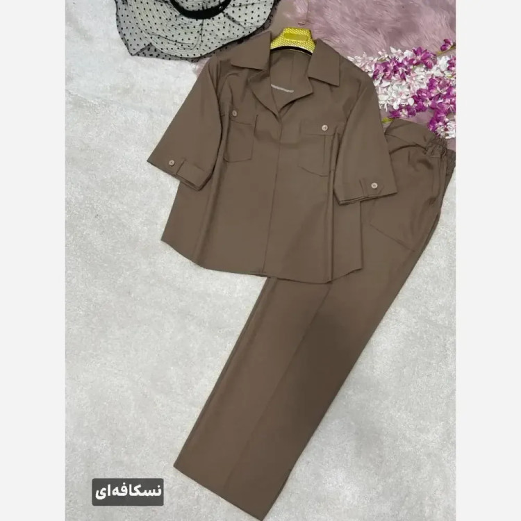 شومیز یقه انگلیسی شادی کرپ بوگاتی فری سایز 38 تا 46 بند تنظیم رنگ بندی متنوع