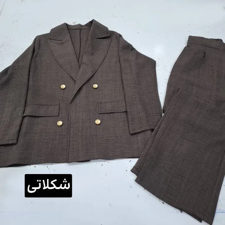 ست مانتو شلوار مروارید جنس مازراتی و تور رنگ مشکی سایز فری تا 46 شلوار نیم بگ