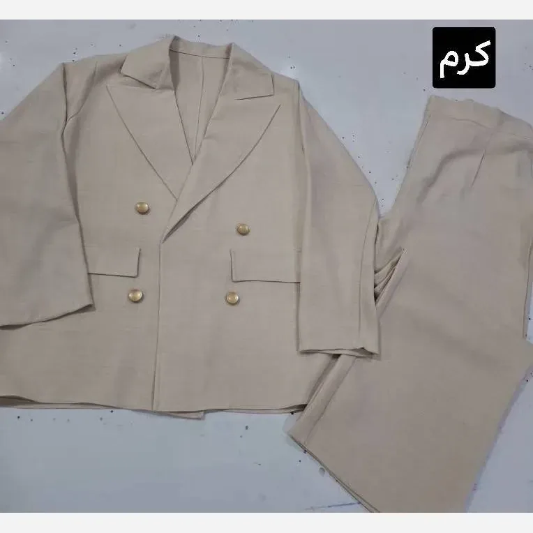 ست مانتو شلوار مروارید جنس مازراتی و تور رنگ مشکی سایز فری تا 46 شلوار نیم بگ