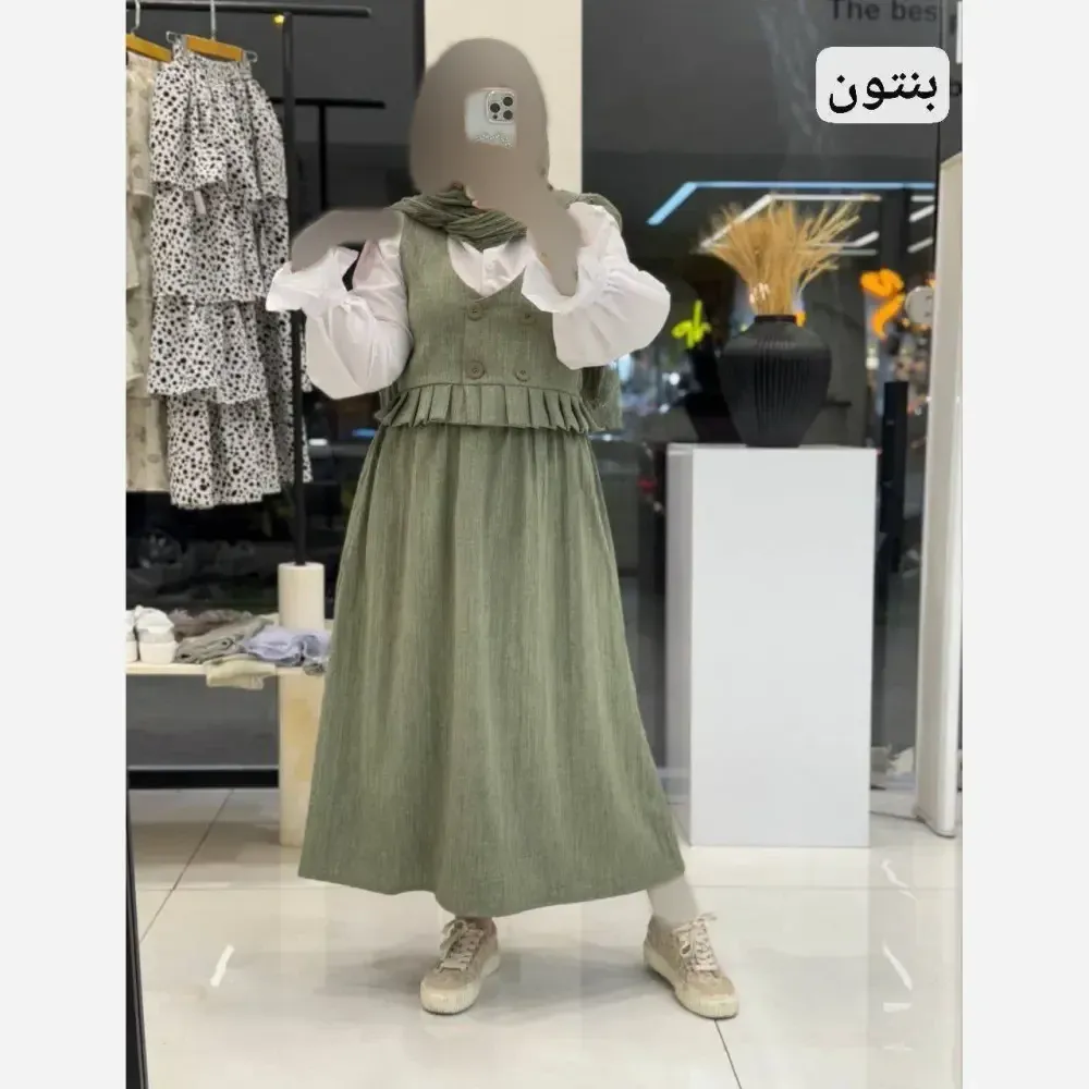 ست شومیز دامن اسرا جنس مازراتی فری سایز تا 46