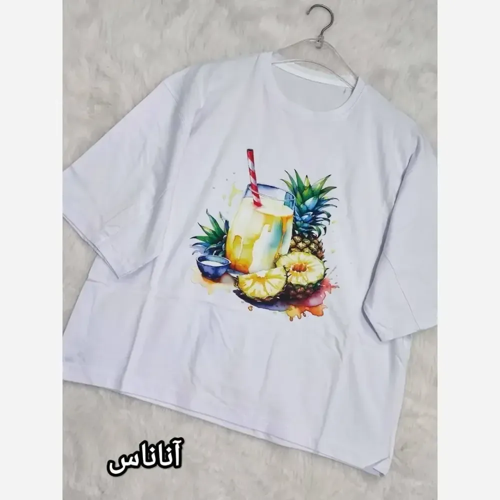 تیشرت باکسی هاوایی نخ پنبه فری سایز