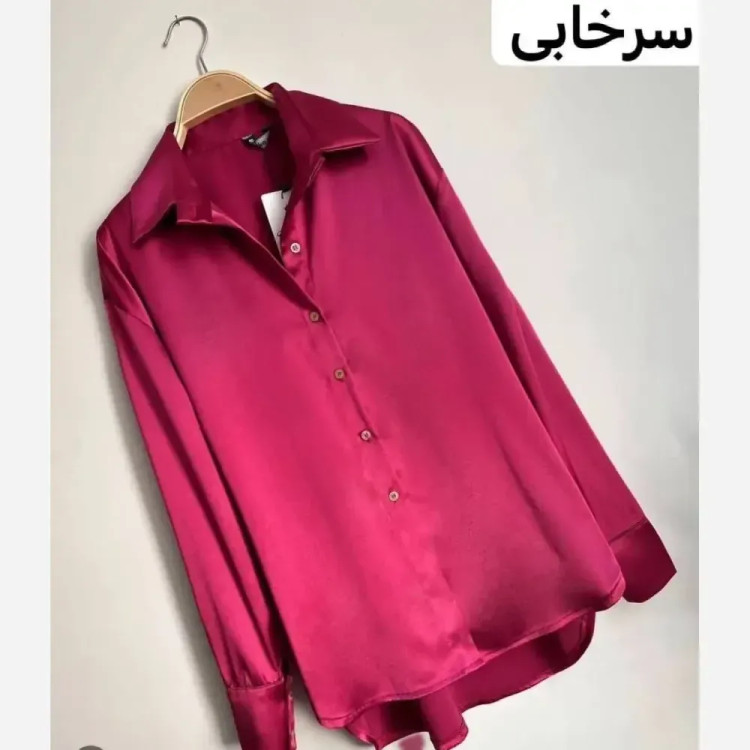 شومیز ساتن فرانسه ضخیم زنانه رنگ بندی متنوع سایز 1 و 2