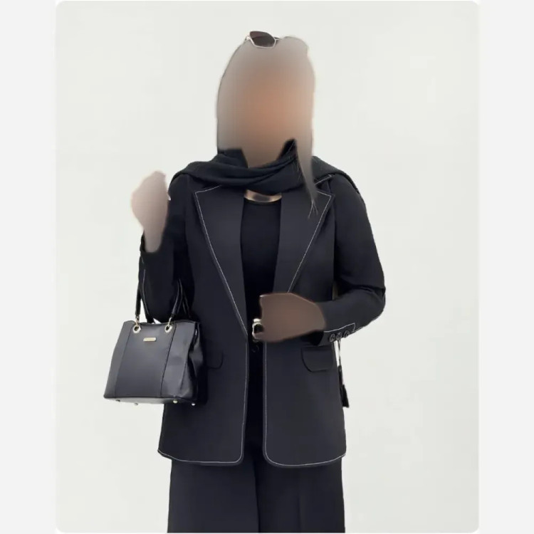کت تک زنانه رویال جنس مازراتی درجه یک رنگ مشکی و سفید