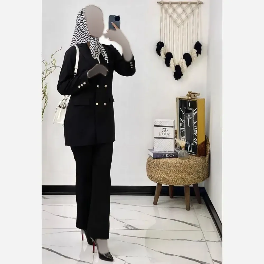 کت شلوار زنانه مازراتی درجه یک دمپا گشاد مدل نگین