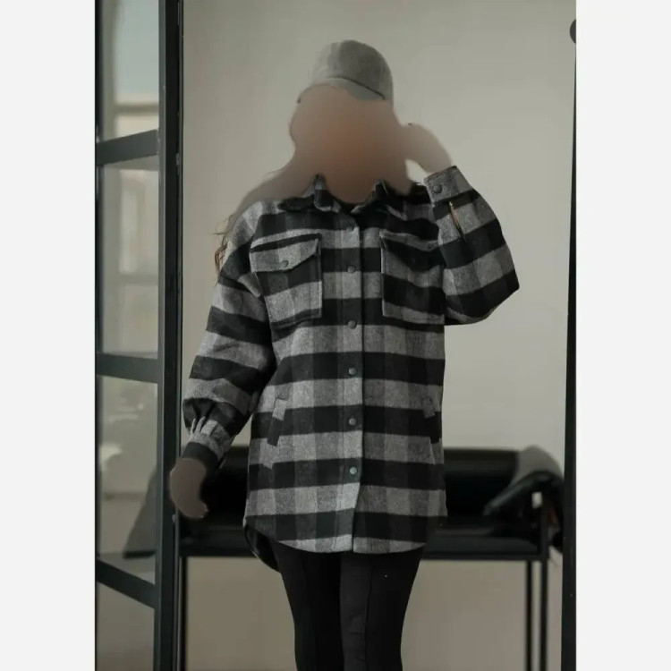 شکت کشمیر زنانه دکمه دار جیب دار رنگ مشکی سفید زرد سایزبندی