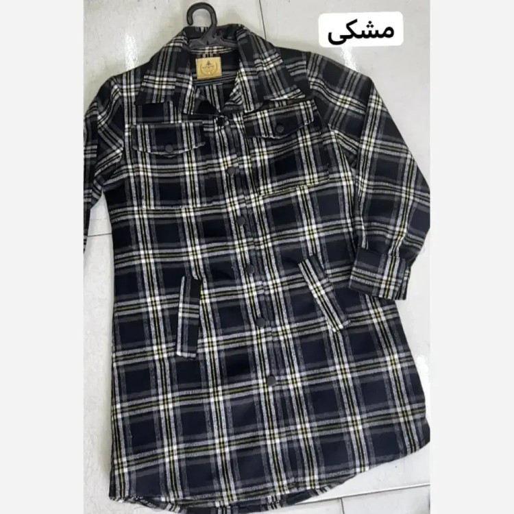 شکت کشمیر زنانه دکمه دار جیب دار رنگ مشکی سفید زرد سایزبندی