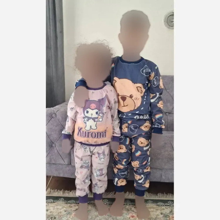 ست بلوز و شلوار لبوبو مشکی و طوسی جنس اسپان دورس سایز 40 تا 55