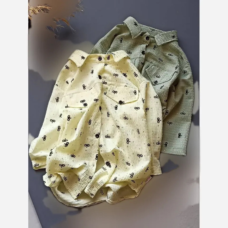 تیشرت پنبه یک رو نوجوان طرح 3 سبز و موکا سایز 60 تا 75