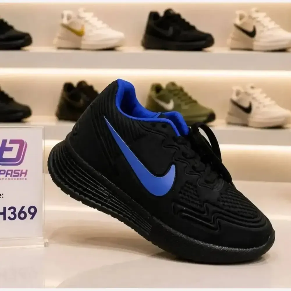 کفش بچگانه نایک زیره پلیمر سایز 31 تا 36 مشکی آبی