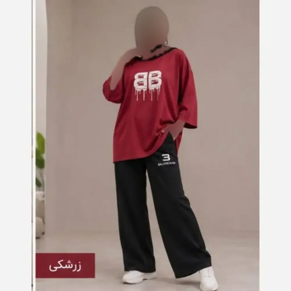 ست لانگ و شلوار بگ زنانه اسپان گلکسی فری سایز