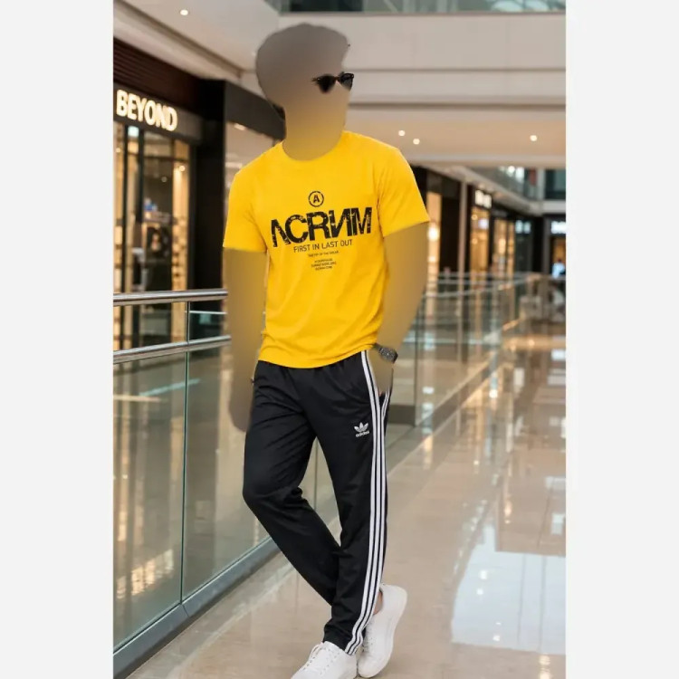 ست تیشرت شلوار ACRNM مردانه جنس پنبه سوپر اعلا و اسپان نخ در رنگ بندی کرمی، سفید، خردلی و مشکی و سایزهای Xl، Xxl، 3xl