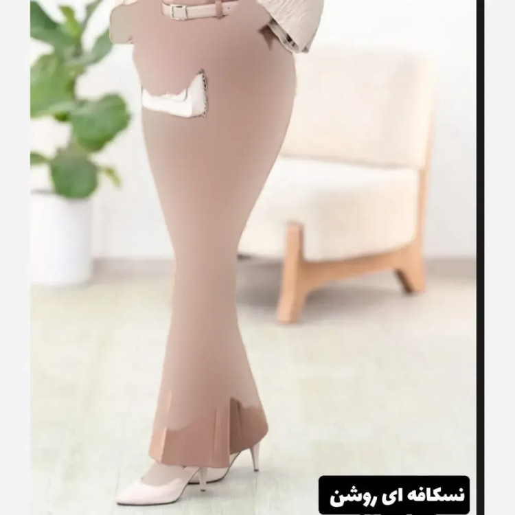 شلوار تک مازراتی زنانه با کمربند سایز آزاد تا 46