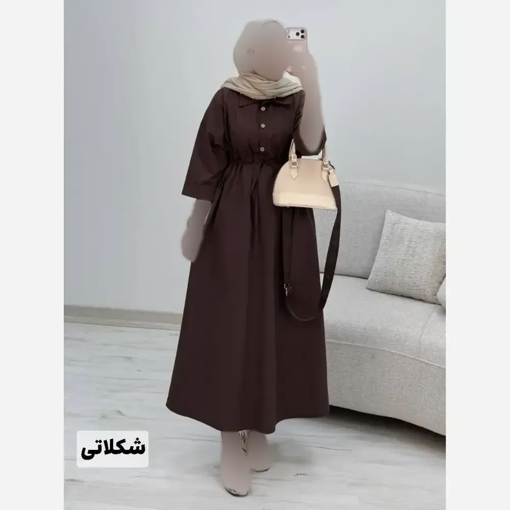 پیراهن لنین سالومه زنانه فری سایز تا 46 مناسب بارداری و شیردهی