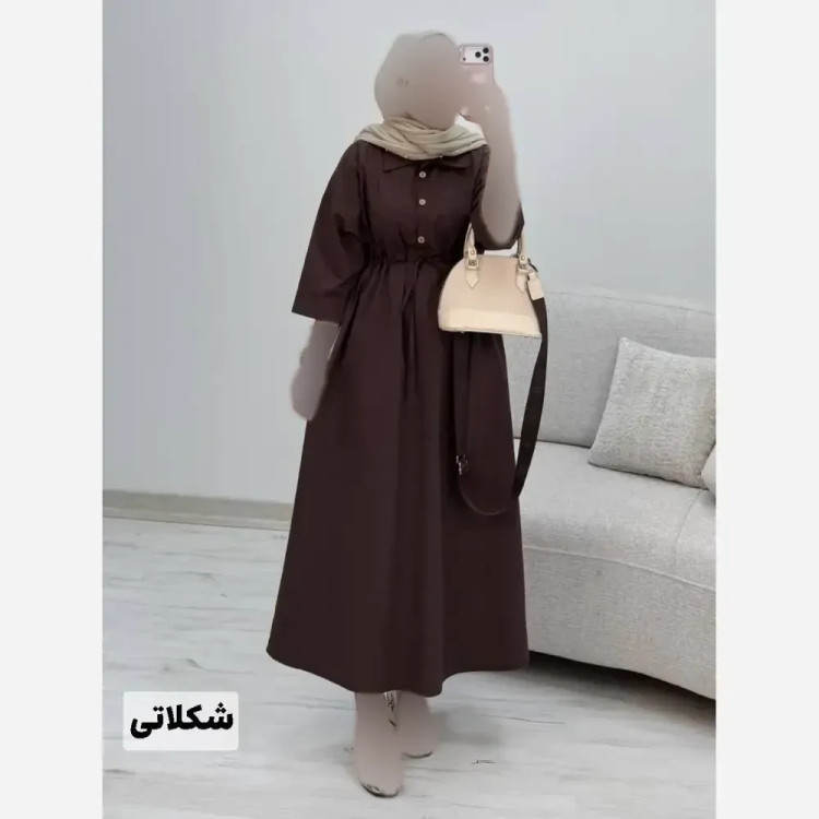 پیراهن لنین سالومه زنانه فری سایز تا 46 مناسب بارداری و شیردهی