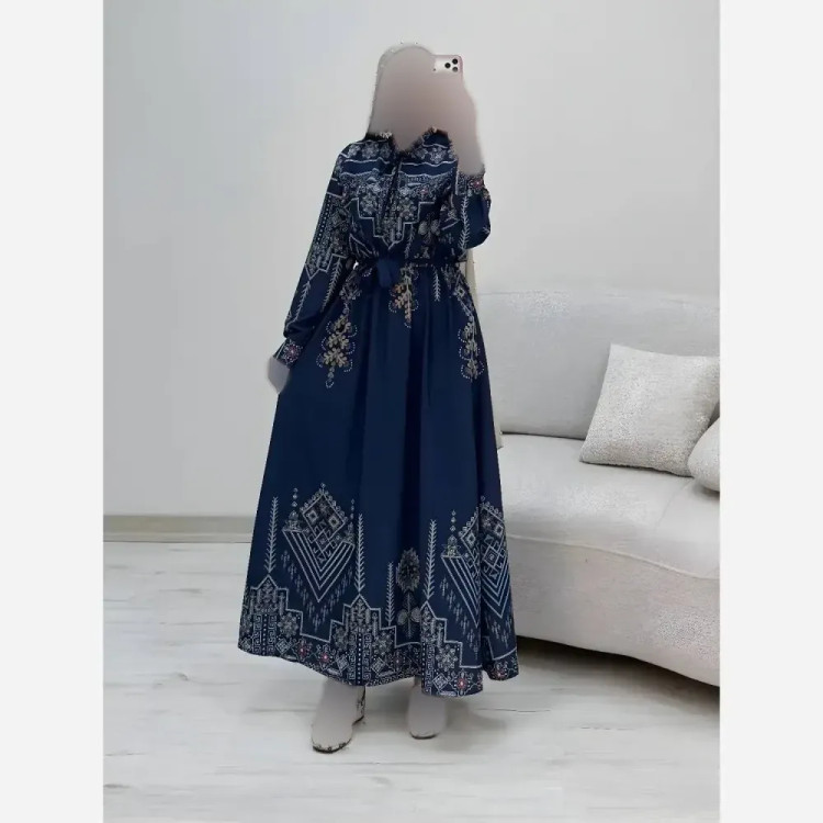 پیراهن ساحلی سنتی فلور نخ درجه یک فری سایز مشکی طوسی کرم سورمه ای کله غازی قد 140