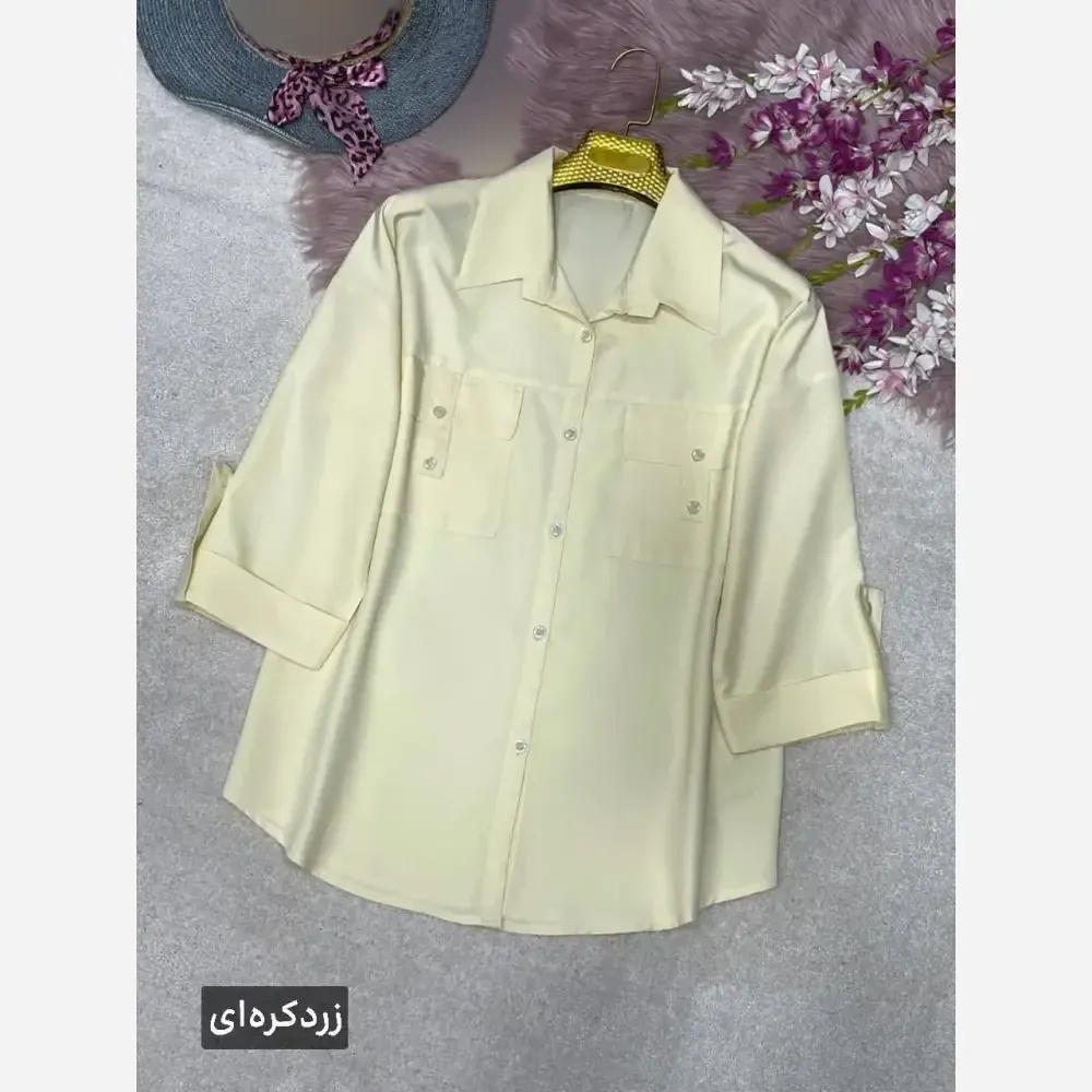 شومیز زنانه جیب صلیبی خنک و سبک فری سایز