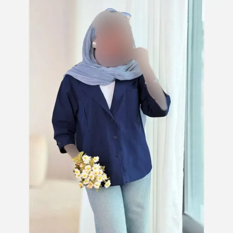 شومیز آستین فلشی زنانه جنس پری ایرانی فری سایز جیب دار