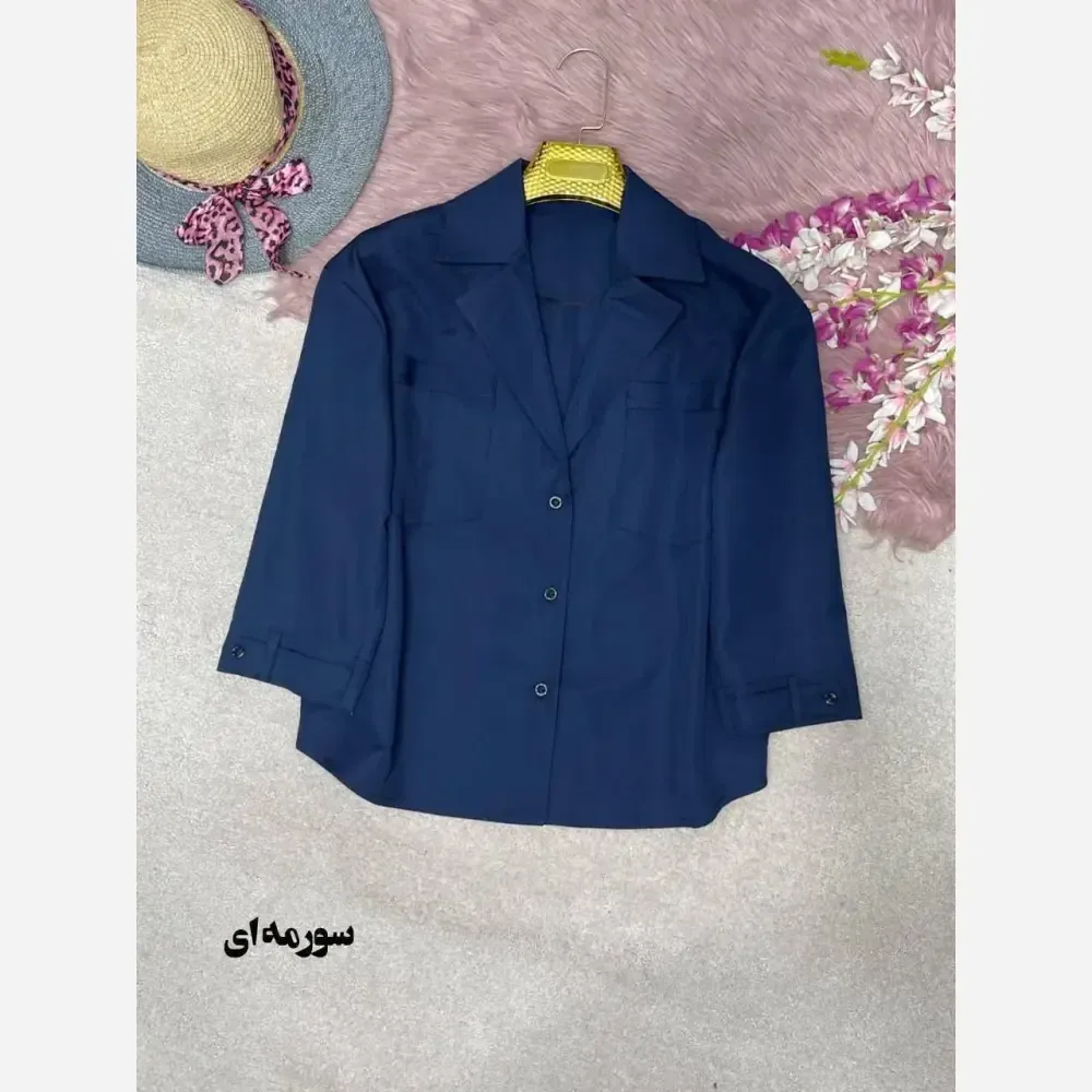 شومیز آستین فلشی زنانه جنس پری ایرانی فری سایز جیب دار