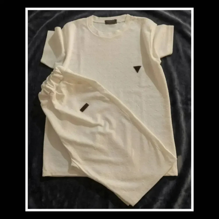 تیشرت شلوارک مردانه فلامنت سفید رنگ L و XL