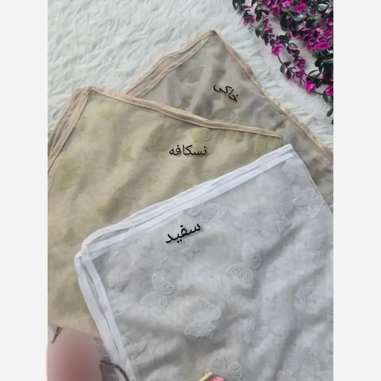 مینی پروانه تور مخمل کوبی فری سایز ابعاد 75 در 75