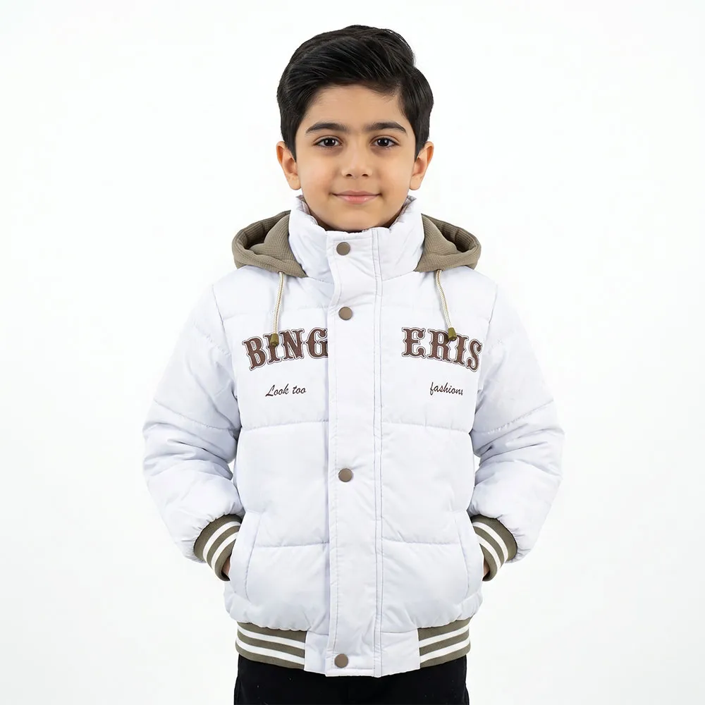 کاپشن سیلیکونی پسرانه BING رنگ سفید