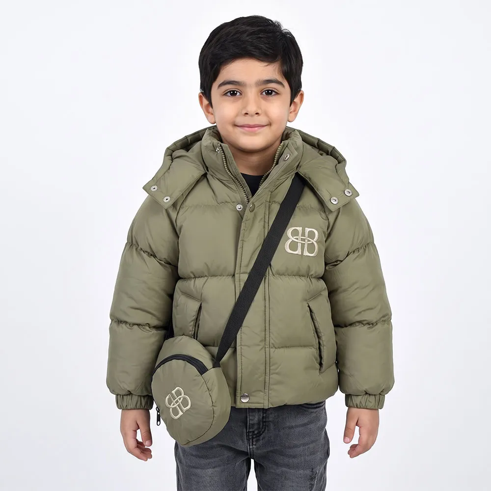 کاپشن باکسی پفکی پسرانه رنگ عدسی